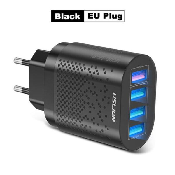 USLION 48W Fast Charger 4 Port 3A Quik Charger For Xiaomi Huawei Samsung Poco Iphone 11